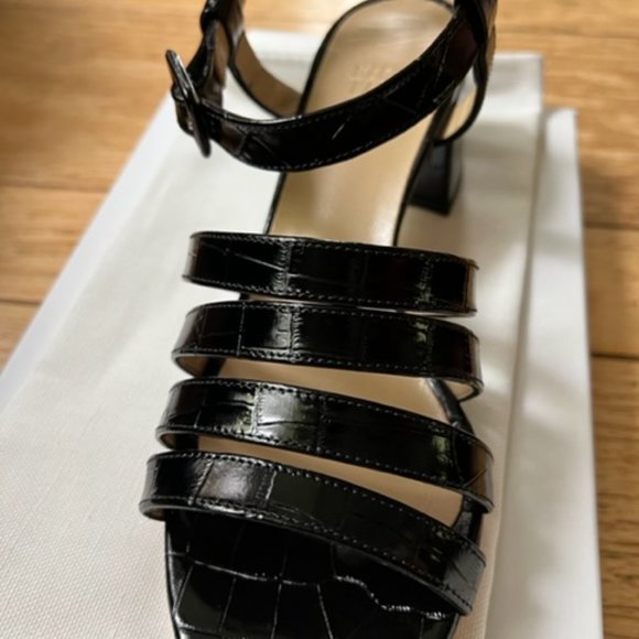Maryam Nassir Zadeh Shoes - Brand New Maryam Nassir Zadeh Palma Low Sandals - Black Croc - Size 37.5